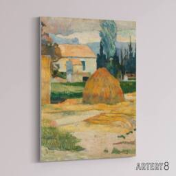 "Artery8 Farmhouse Landscape Near Arles Paul Gauguin Canvas Wall Art Print - Size: W18"" x H24""" - thumbnail 2