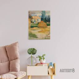"Artery8 Farmhouse Landscape Near Arles Paul Gauguin Canvas Wall Art Print - Size: W18"" x H24""" - thumbnail 3