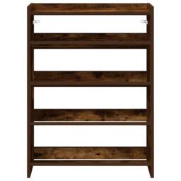 Berkfield Home Shoe Rack Smoked Oak 60x25x81 cm Engineered Wood in Brown - Size: 60 x 25 x 81 cm - thumbnail 4