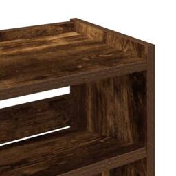 Berkfield Home Shoe Rack Smoked Oak 60x25x81 cm Engineered Wood in Brown - Size: 60 x 25 x 81 cm - thumbnail 7