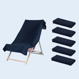 OHS 5 x Plain Microfiber Quick Dry Bath Beach Towel in Navy - thumbnail 1