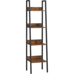VASAGLE 4-Tier Ladder Bookcase Free Standing Storage Steel Frame Office in Brown - thumbnail 9