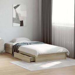 Berkfield Home Modern Bed Frame with Drawers without Mattress Sonoma Oak 90x200 cm in Light Tan - thumbnail 2
