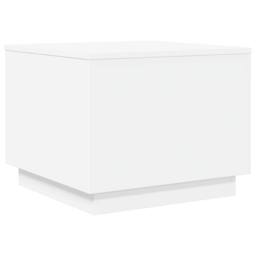 Berkfield Home Modern Coffee Table with LED Lights White 50x50x40 cm - Size: 50 x 50 x 40 cm - thumbnail 1
