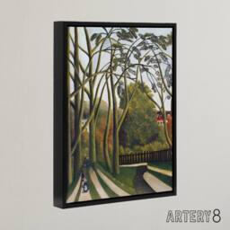 "Artery8 The Banks of the Bievre Rousseau Vintage Black Framed Canvas Wall Art in Green - Size: W12"" x H16""" - thumbnail 2