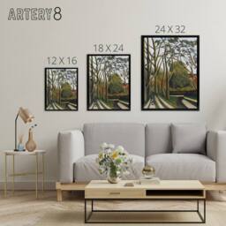 "Artery8 The Banks of the Bievre Rousseau Vintage Black Framed Canvas Wall Art in Green - Size: W12"" x H16""" - thumbnail 4