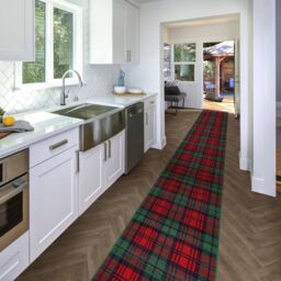 runrug Hallway Carpet Runner Rug - Soft & Comfy, 9mm - 'Tartan' in Red - Size: 70 cm x 420 cm - thumbnail 4