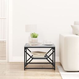 Berkfield Home Coffee Table with Shelf - Grey Sonoma - 51x50x40 cm - Made of Engineered Wood - Size: 51 x 50 x 40 cm - thumbnail 4