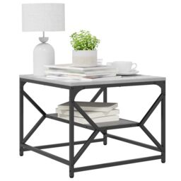 Berkfield Home Coffee Table with Shelf - Grey Sonoma - 51x50x40 cm - Made of Engineered Wood - Size: 51 x 50 x 40 cm - thumbnail 3