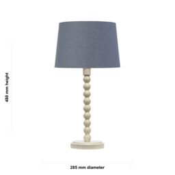 First Choice Lighting Set of 2 Bobbin - Ivory Lamps with Dark Grey & Gold Shades in White - thumbnail 8