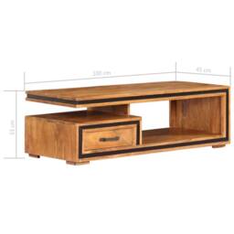 Berkfield Home Coffee Table 100x45x33 cm Solid Acacia Wood in Brown - Size: 100 x 45 x 33 cm - thumbnail 8