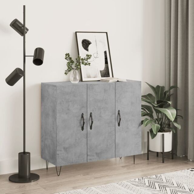 Berkfield Home Sideboard Concrete Grey 90x34x80 cm Engineered Wood - Size: 90 x 34 x 80 cm - image 1
