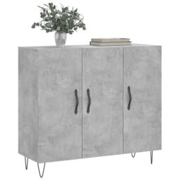 Berkfield Home Sideboard Concrete Grey 90x34x80 cm Engineered Wood - Size: 90 x 34 x 80 cm - thumbnail 3
