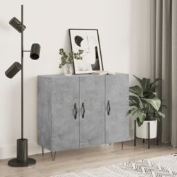 Berkfield Home Sideboard Concrete Grey 90x34x80 cm Engineered Wood - Size: 90 x 34 x 80 cm - thumbnail 1