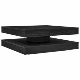 Berkfield Home Modern Coffee Table 360-Degree Rotatable Black Oak 90x90x34.5 cm - thumbnail 3