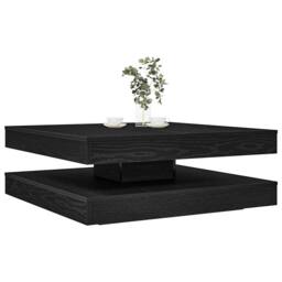 Berkfield Home Modern Coffee Table 360-Degree Rotatable Black Oak 90x90x34.5 cm - thumbnail 2