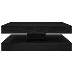 Berkfield Home Modern Coffee Table 360-Degree Rotatable Black Oak 90x90x34.5 cm - thumbnail 4