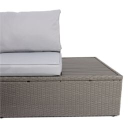 Charles Bentley Rattan & Polywood Corner Lounge Set in Grey - thumbnail 5