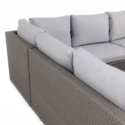 Charles Bentley Rattan & Polywood Corner Lounge Set in Grey - thumbnail 6
