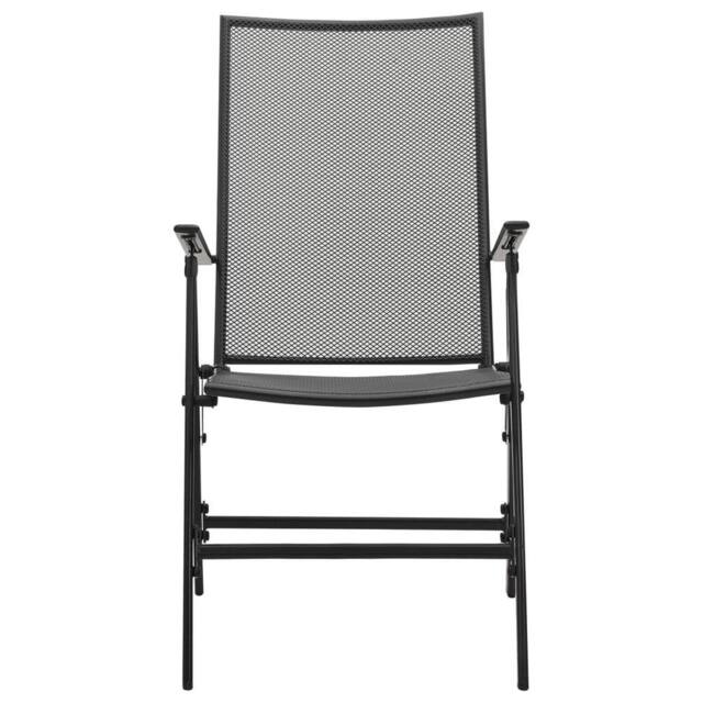 Berkfield Home Elegant Folding Mesh Chairs 4 pcs Steel Anthracite in Black - image 1