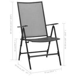 Berkfield Home Elegant Folding Mesh Chairs 4 pcs Steel Anthracite in Black - thumbnail 9