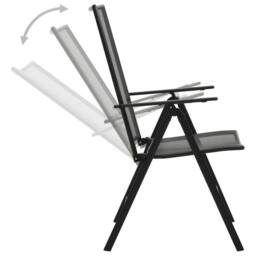 Berkfield Home Elegant Folding Mesh Chairs 4 pcs Steel Anthracite in Black - thumbnail 4
