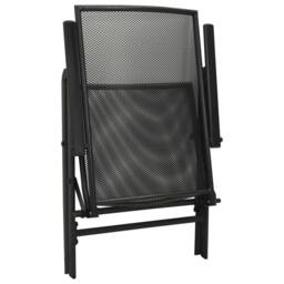 Berkfield Home Elegant Folding Mesh Chairs 4 pcs Steel Anthracite in Black - thumbnail 6
