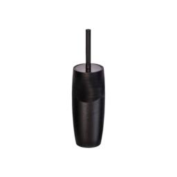 Showerdrape Ripple Textured Toilet Brush & Holder in Black - thumbnail 3