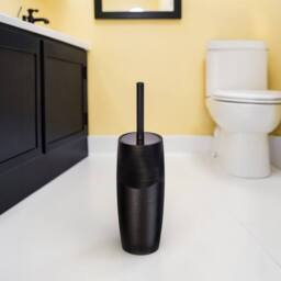 Showerdrape Ripple Textured Toilet Brush & Holder in Black