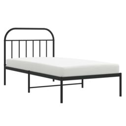 Berkfield Home Metal Bed Frame with Headboard Black 100x200 cm - thumbnail 4