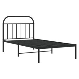 Berkfield Home Metal Bed Frame with Headboard Black 100x200 cm - thumbnail 5