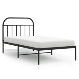 Berkfield Home Metal Bed Frame with Headboard Black 100x200 cm - thumbnail 2
