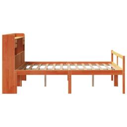 Berkfield Home Bookcase Bed without Mattress Wax Brown 160x200cm Solid Wood Pine - Size: 160x200 cm - thumbnail 5
