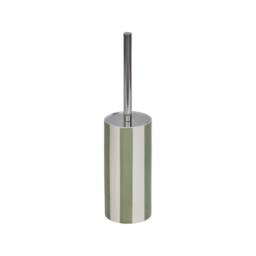 Showerdrape Pier Green & White Striped Toilet Brush & Holder - thumbnail 3