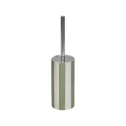 Showerdrape Pier Green & White Striped Toilet Brush & Holder - thumbnail 4