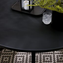 FurnitureboxUK Nanterre Metal & Glass Round Outdoor Dining Table in Black - thumbnail 2
