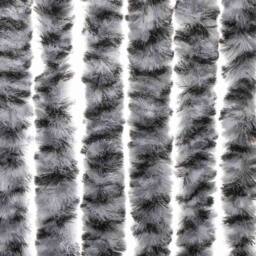 Berkfield Home Fly Curtain Grey & Black & White 90x200 cm Chenille - thumbnail 6