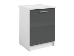 Vente-unique Kitchen Units - 1 Base Cabinet & 1 Wall Cabinet - 2 Doors - Gloss Grey - thumbnail 8