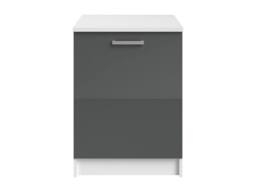 Vente-unique Kitchen Units - 1 Base Cabinet & 1 Wall Cabinet - 2 Doors - Gloss Grey - thumbnail 7