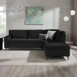 Home Detail Alyssum Right-Hand Corner Sofa in Black - Size: 4 Person - thumbnail 2
