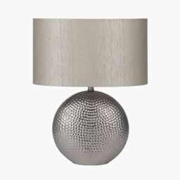 Ruma Set of 2 Mabel Silver Dot Textured Ceramic Table Lamp - thumbnail 5