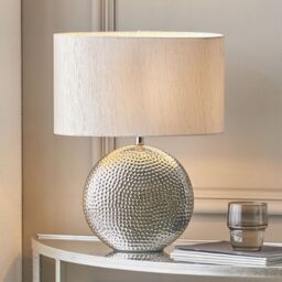Ruma Set of 2 Mabel Silver Dot Textured Ceramic Table Lamp - thumbnail 3