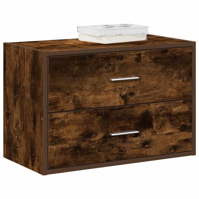 Berkfield Home Cabinet with 2 Drawers Smoked Oak 60x31x40 cm Engineered Wood in Brown - Size: 60 x 31 x 40 cm - image 1