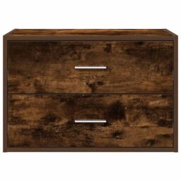 Berkfield Home Cabinet with 2 Drawers Smoked Oak 60x31x40 cm Engineered Wood in Brown - Size: 60 x 31 x 40 cm - thumbnail 4