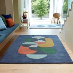 The Rug Shop UK Blue Handmade Modern Geometric Abstract Easy To Clean Navy Area Rug - Size: 160 cm x 230 cm - thumbnail 2
