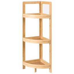 Wyld and Coco 3-Tier Corner Shelf - Light Brown - thumbnail 3