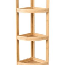 Wyld and Coco 3-Tier Corner Shelf - Light Brown - thumbnail 2