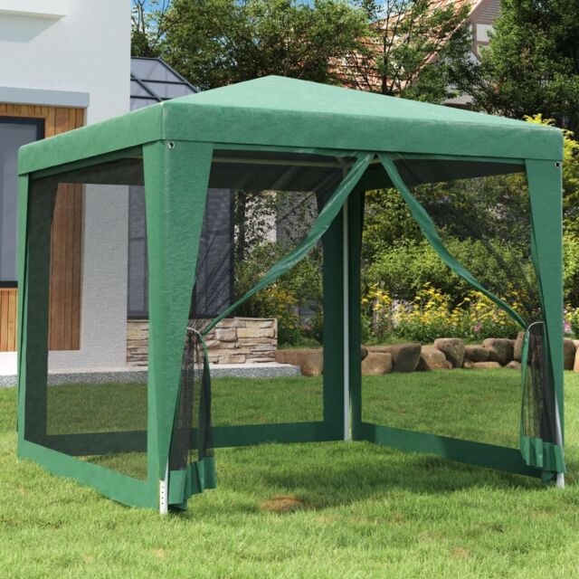 Berkfield Home Party Tent with 4 Mesh Sidewalls Green 2.5x2.5 m HDPE - image 1