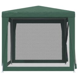 Berkfield Home Party Tent with 4 Mesh Sidewalls Green 2.5x2.5 m HDPE - thumbnail 4