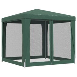 Berkfield Home Party Tent with 4 Mesh Sidewalls Green 2.5x2.5 m HDPE - thumbnail 5